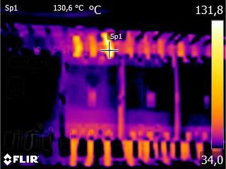 Imagen termográfica de un tablero eléctrico